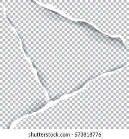 Ripped paper and checkered background with space for text, vector illustration.