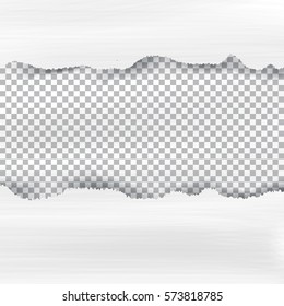 Ripped paper and checkered background with space for text, vector illustration.