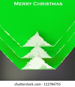 ripped paper Christmas tree background