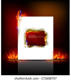 Ripped paper collection and flames
