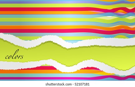 ripped paper with colorful pattern - vector