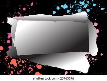 ripped paper with colorful splashes