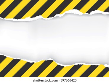 Ripped Paper With Construction Sign.
Illustration of ripped paper with construction sign with place for your image or text. Vector available. 
