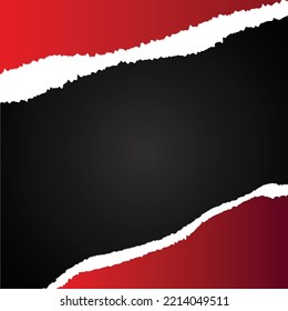Cortar bordes de papel rojos y negro Papel libre de regalías Imagen vectorial