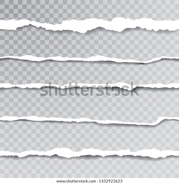 ripped paper edges with transparent shadow,\
seamless horizontally, vector\
illustration