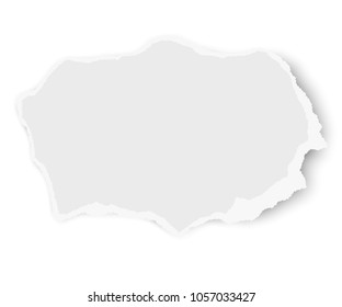 Ripped paper fragment isolated on white background. Vector template paper design.