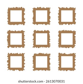 ripped paper frames isolated on white background. 
