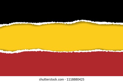 Ripped paper Germany flag. Vector of ripped paper. the paper was ripped background.