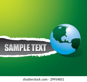 ripped paper with globe