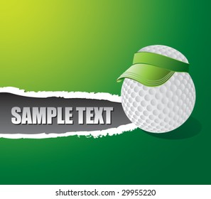 zerrissenes Papier mit Golfball mit Bespannung