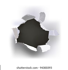 ripped paper hole