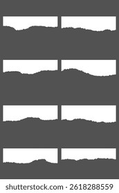 Ripped paper isolated on dark gray background