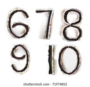 ripped paper numbers