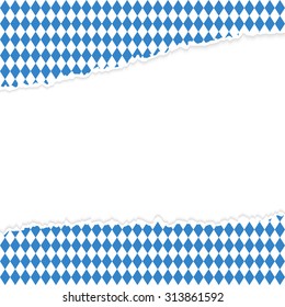 ripped paper with Oktoberfest pattern and free white space