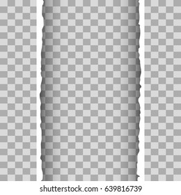 Ripped paper on transparent background. Vector illustration.