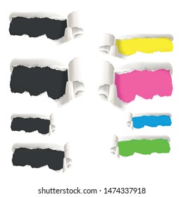 ripped paper on a white background, suitable for designs and prints