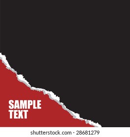 ripped paper with red background
