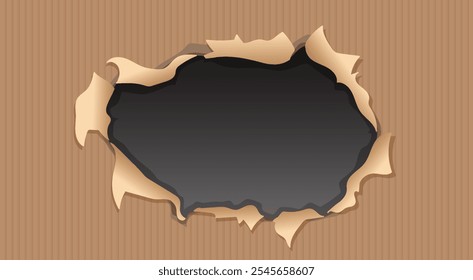 Ripped paper revealing a dark, empty space