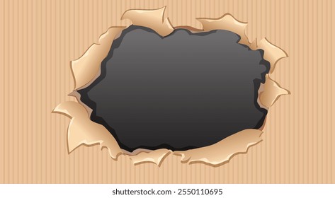 Ripped paper revealing a dark, empty space