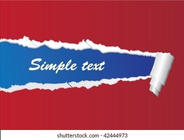 Ripped paper with sample text