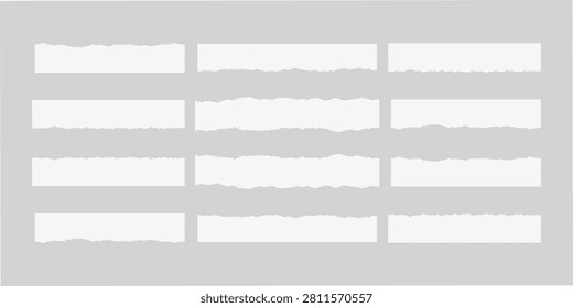Ripped paper  set isolated on a gray background, Torn paper message background, Sticky notes, book cover design 