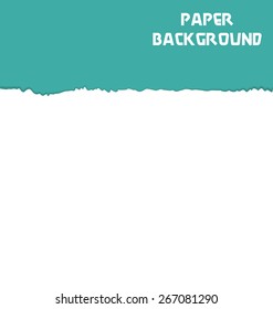 Ripped paper sheet isolated on cyan background