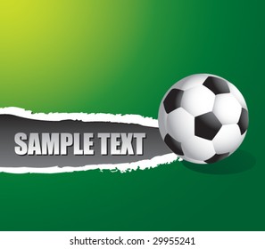 ripped paper with soccer ball