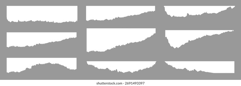 Papierstreifen gerissen. Papiervektor zerrissen. 