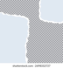 Vector de tira de papel rasgado con sombra para Anuncio, póster o fondo de Sitio web. Añade textura creativa hecha a mano.