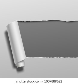 Ripped paper teamplate and frame. Vector Illustration