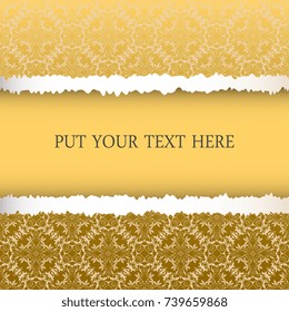 Ripped paper template with seamless pattern. Vector illustration