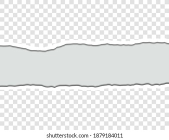 Papel rasgado. Tornadas, trozos rasgados. Ilustración vectorial.