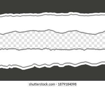 Reißpapier. Torn, zerrissene Stücke. Vektorgrafik.