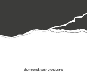 Papel rasgado. Tornadas, trozos rasgados. Ilustración vectorial.