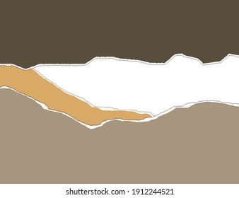 Papel rasgado. Tornadas, trozos rasgados. Ilustración vectorial.