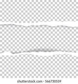 ripped paper and transparent background with space for text