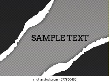 Ripped paper transparent background with space for text.