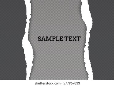 Ripped paper transparent background with space for text.