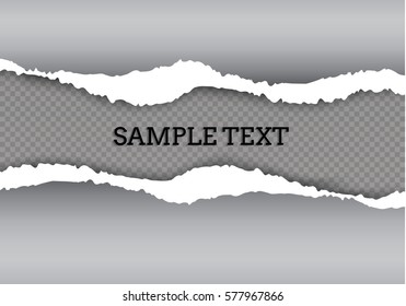 Ripped paper transparent background with space for text.