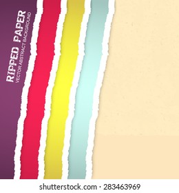Ripped paper vector background/editable vector design with place for your content or creative editing