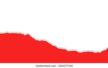 ripped paper vector on red background 