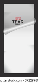 Ripped paper. white background with space for letter