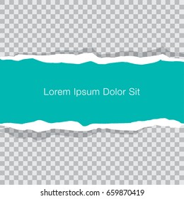 Ripped paper and white transparent with space for text