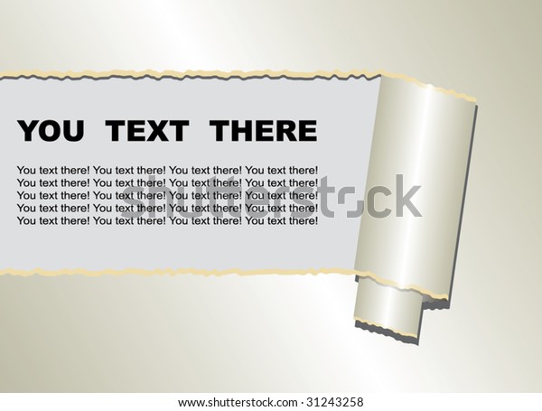 Ripped paper with for you text frame.\
Vector illustration.