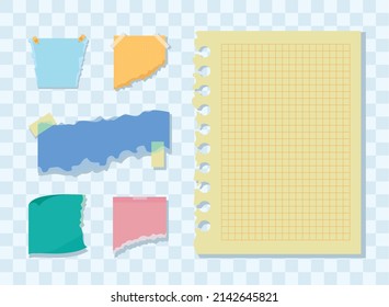 ripped papers icon set design