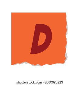 ripped ransom note with letter D