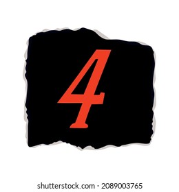 ripped ransom note with number 4