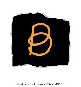 ripped ransom paper with letter B