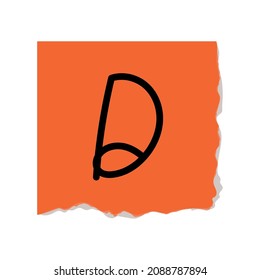 ripped ransom paper with letter D