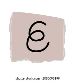 ripped ransom paper with letter E